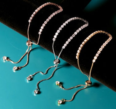 Rinhoo Charm Solid Crystal Rhinestone Bangle