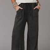 New Washed Drawstring Casual Pants