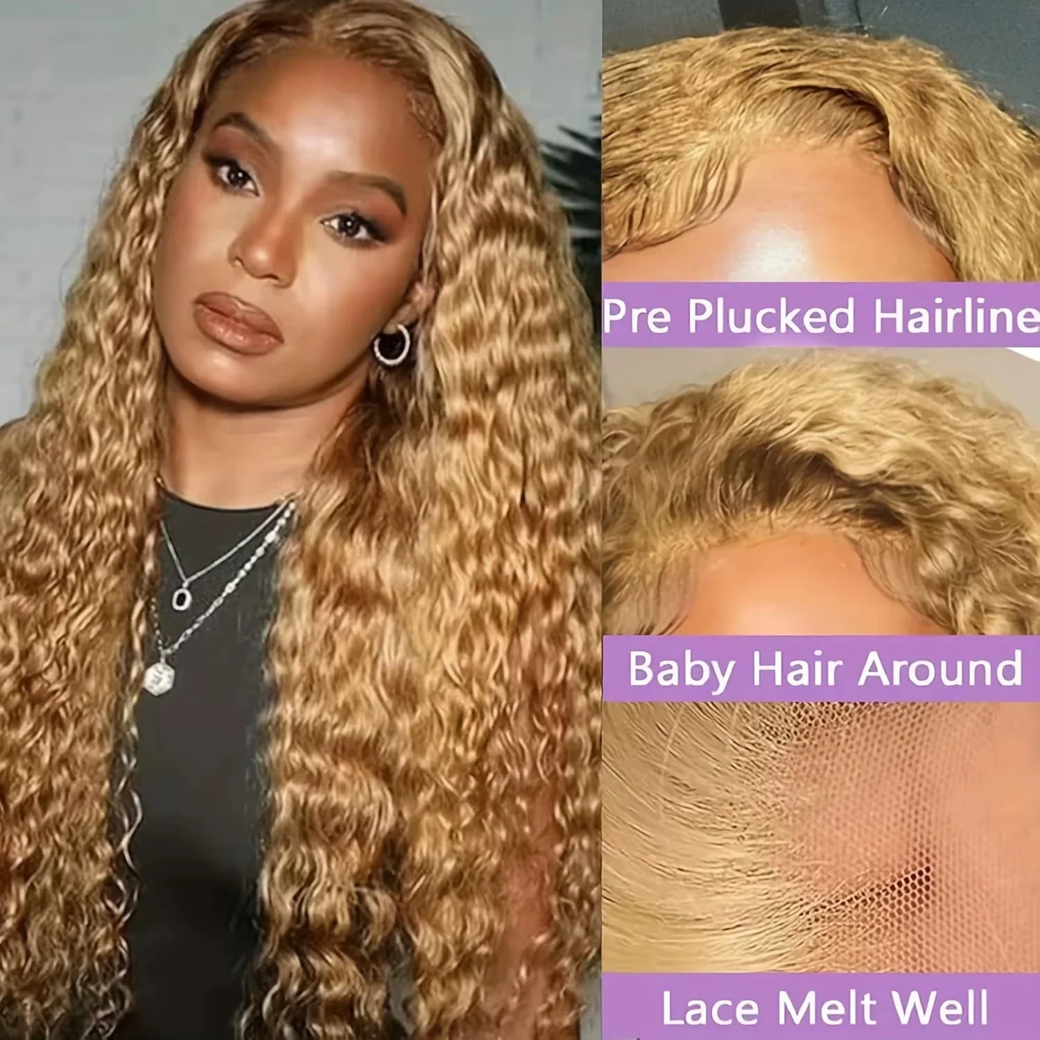 Honey Blonde Lace Front Human Hair Wigs