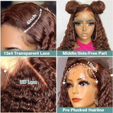 Chocolate Brown Hd Lace Frontal Human Hair Wigs