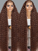 Chocolate Brown Deep Wave Human Hair Wig