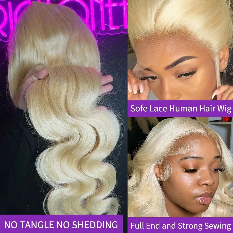 Brazilian Pre Plucked Blonde Transparent Human Hair Wigs
