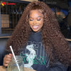 Chocolate Brown Curly Lace Front Wig