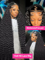 Water Wave Curly Lace Frontal Wigs