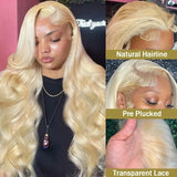 Brazilian Pre Plucked Blonde Transparent Human Hair Wigs