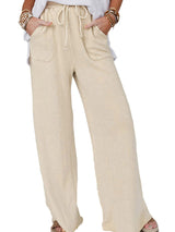 New Washed Drawstring Casual Pants