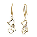 Sterling Silver Cat Zircon Earrings